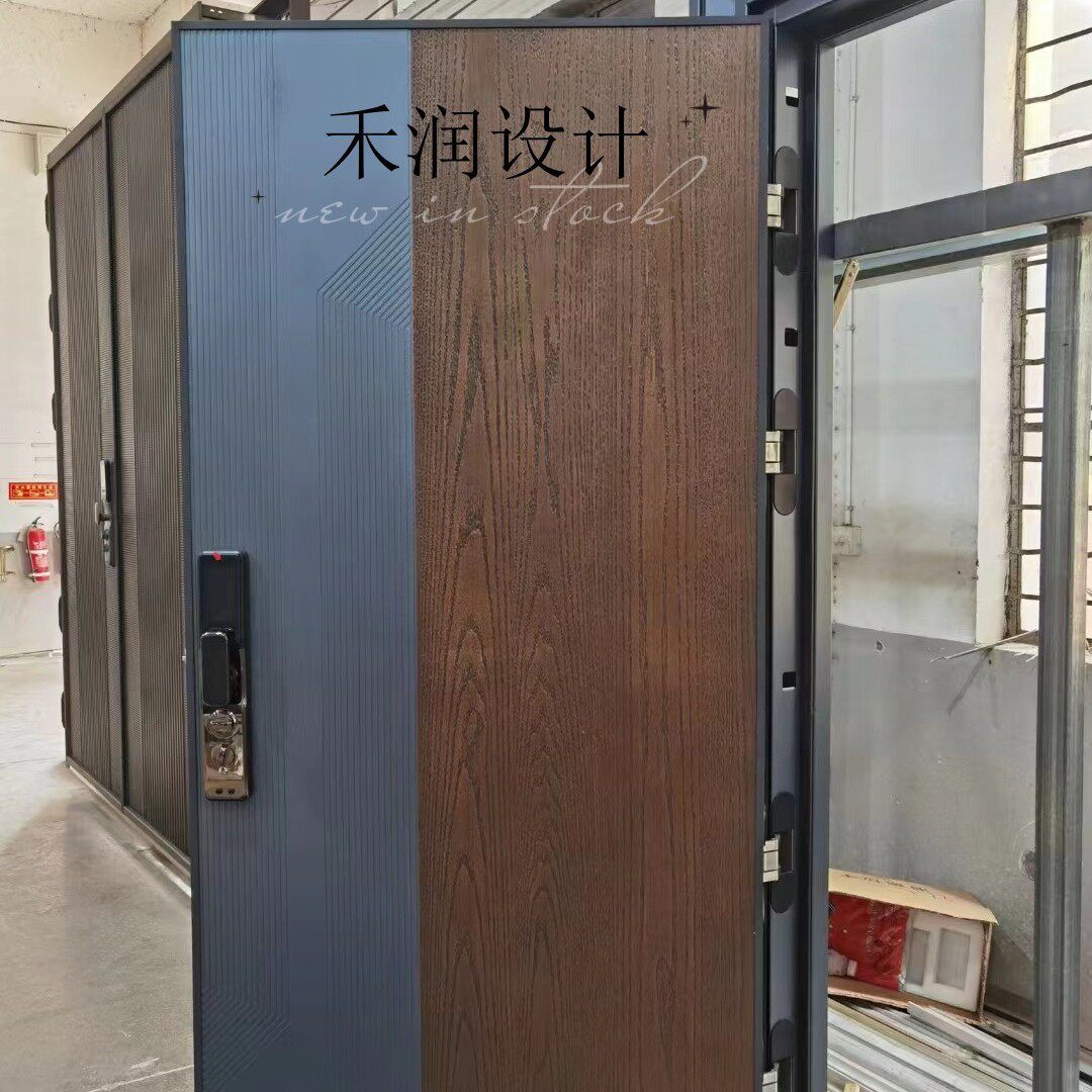 正面8个厚背面4个厚暗铰链铸铝精雕配木纹设计感强铸铝门子母门