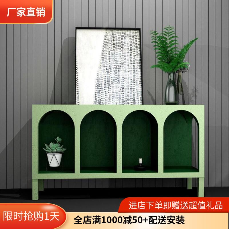 北欧烤漆餐边柜现代简约拱形玄关柜大师设计陈列展示柜装饰柜组装