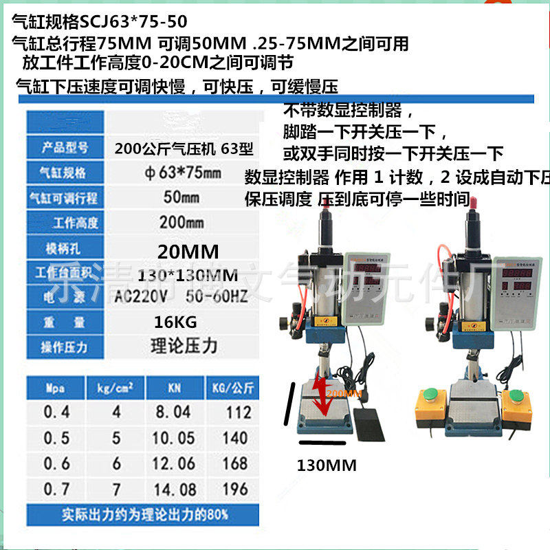 SCJ63*75-50200kg气动冲床