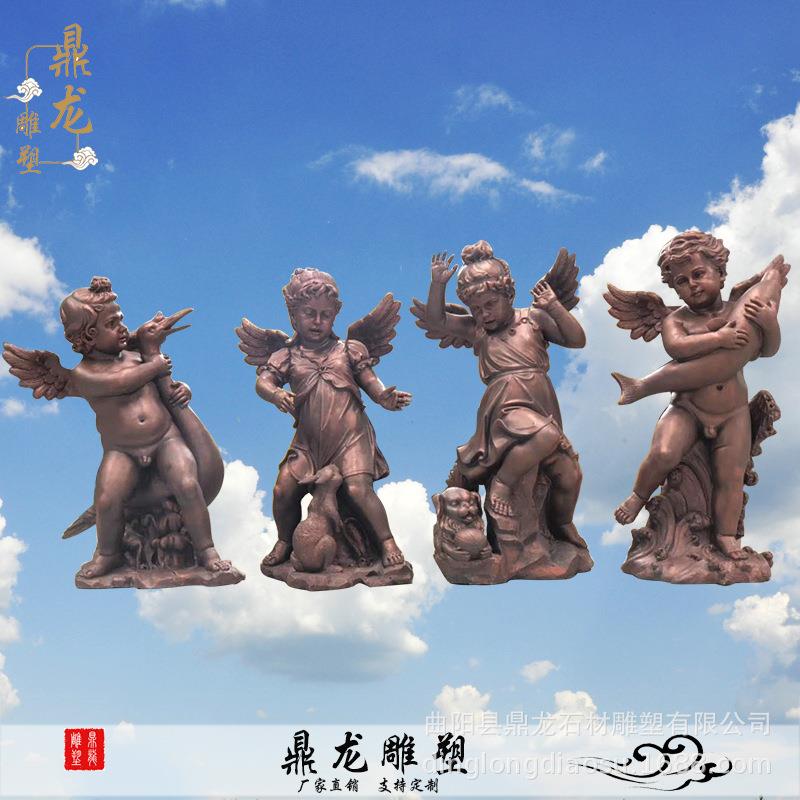 欧式玻璃钢天使雕塑艺术品客厅户外落地摆设仿真人物花园庭院