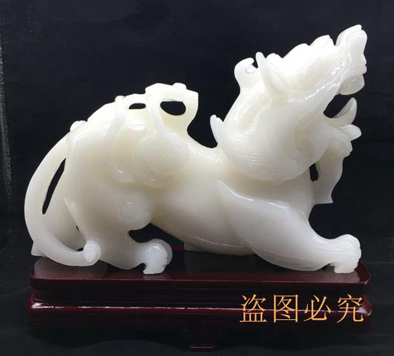 玉器工艺品阿富汗白玉貔貅摆件阿富汗玉如意貔貅办公家庭摆件装饰