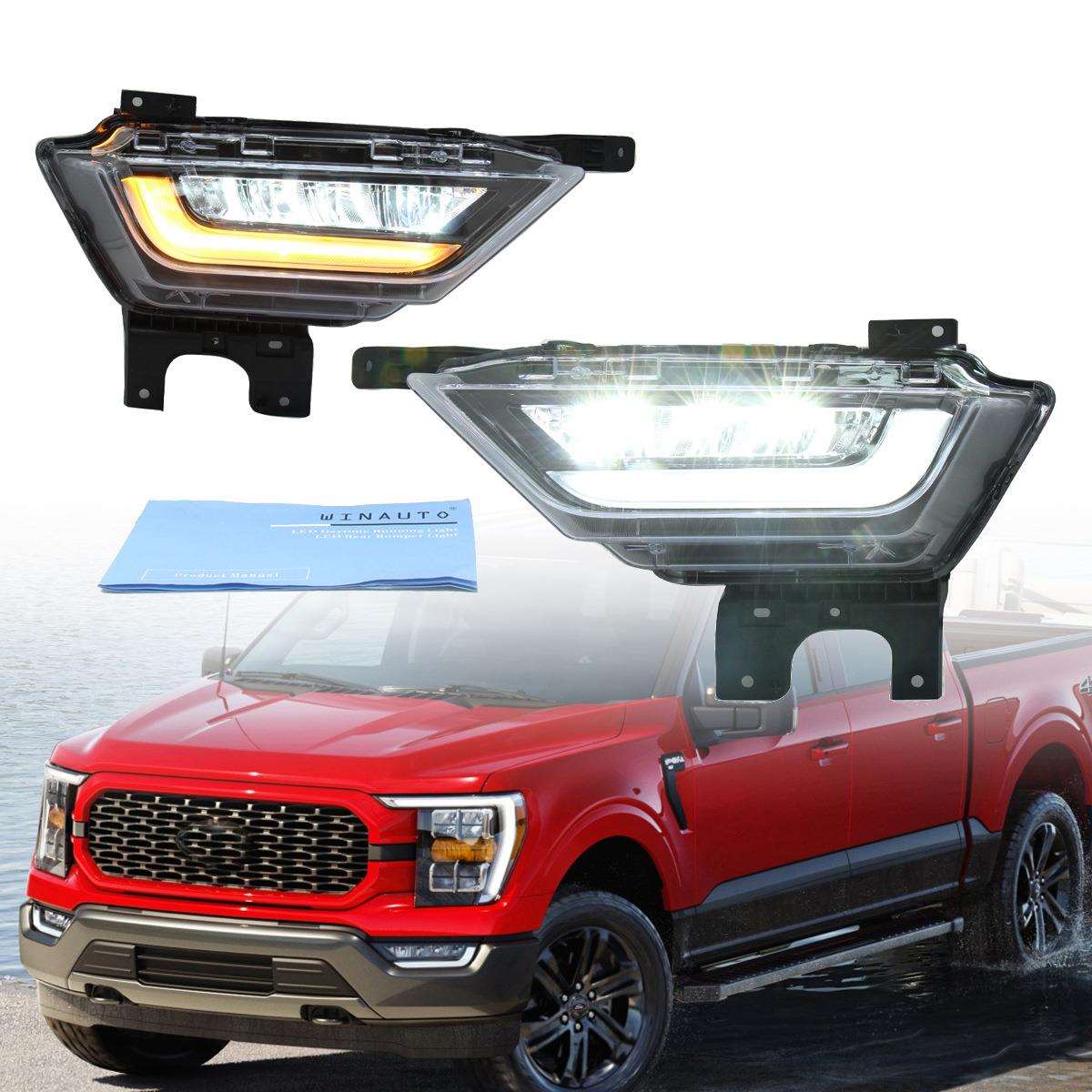 适用于福特F-150F150日行灯2021-2022带黄光前雾灯日间行车灯
