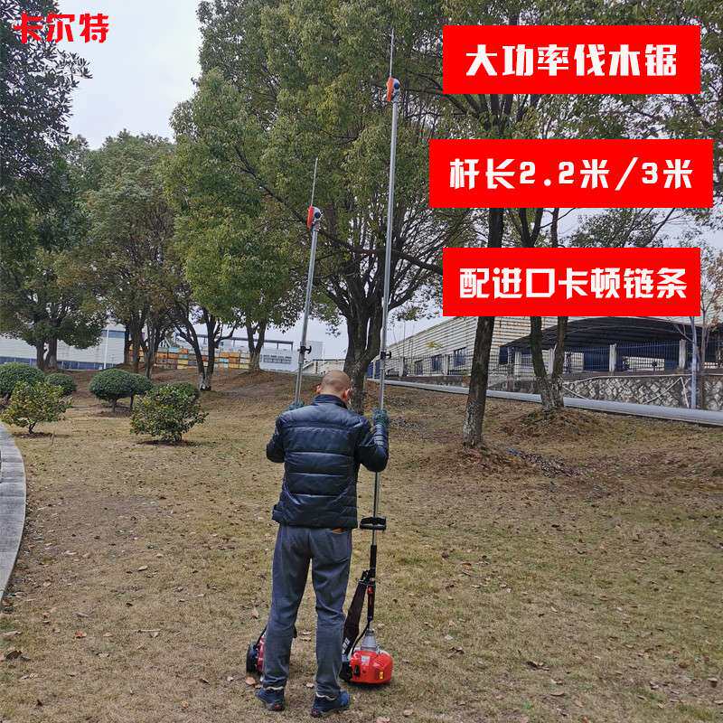 高枝油锯汽油二四冲加长杆修枝锯进口链条伐木锯高空剪高枝锯神器