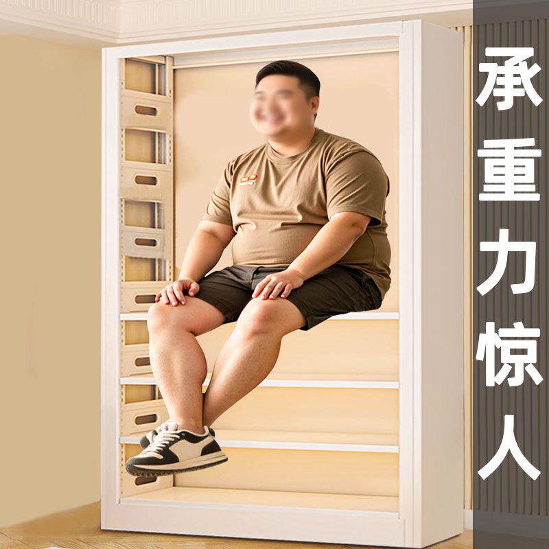 家用图书馆钢制书架一体靠墙落地置物架简易多层铁架儿童储物书柜