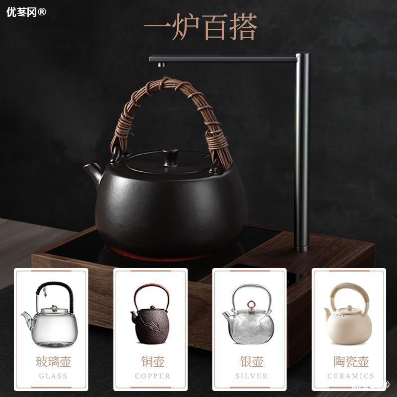 翊博胡桃木黑晶炉煮茶器小型电热磁炉自动上水玻璃壶迷你烧水泡茶