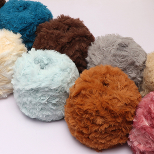 九色鸟皮草线裘皮水貂绒粗毛线团手工diy材料包钩织手编围巾帽子