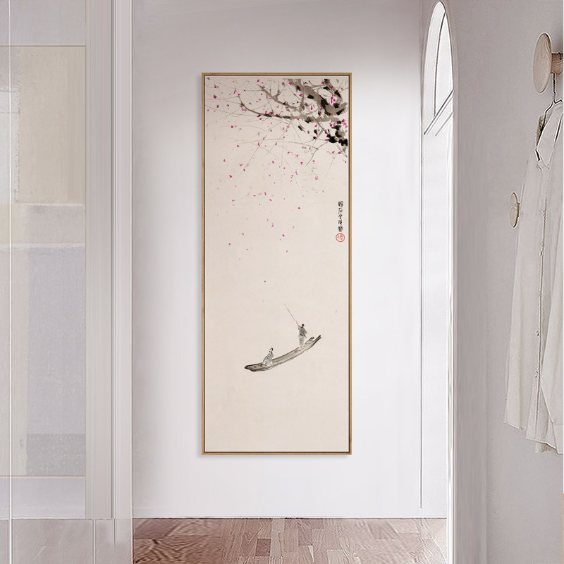水墨宣言新中式简约禅意风格装饰画茶室云水禅心水墨意境竖版挂画
