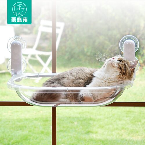 猫窝猫吊床太空舱猫床窗户猫咪晒太阳挂床玻璃吊篮透明宠物床用品