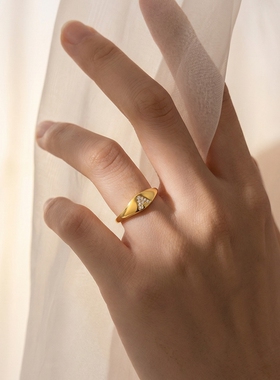 MYBEBOA美缤宝戒指女款2026新款字母A开口戒可调节独特漂亮戒指