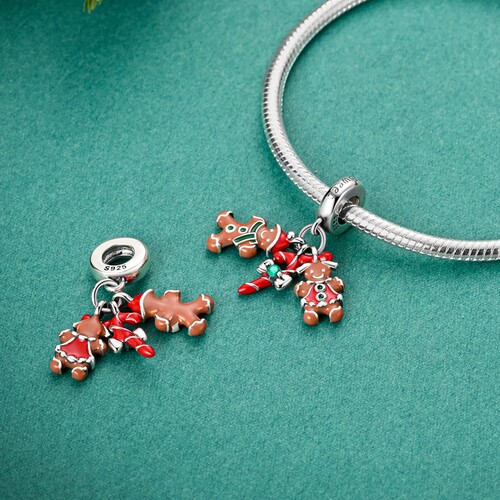 MYBEBOA美缤宝 镀铂金甜蜜姜饼人吊饰DIY饰品配件可搭手链项链