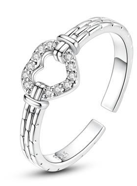 MYBEBOA美缤宝戒指女款2026新款爱心扭链开口戒指可调节独特漂亮