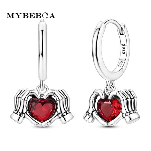 MYBEBOA美缤宝 2026巨好看耳环骷髅手比心漂亮耳饰万圣节创意礼物