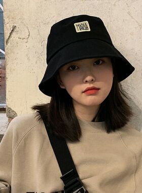 刺绣帽子女2025新款日系潮流防晒遮脸遮阳夏季百搭渔夫帽情侣