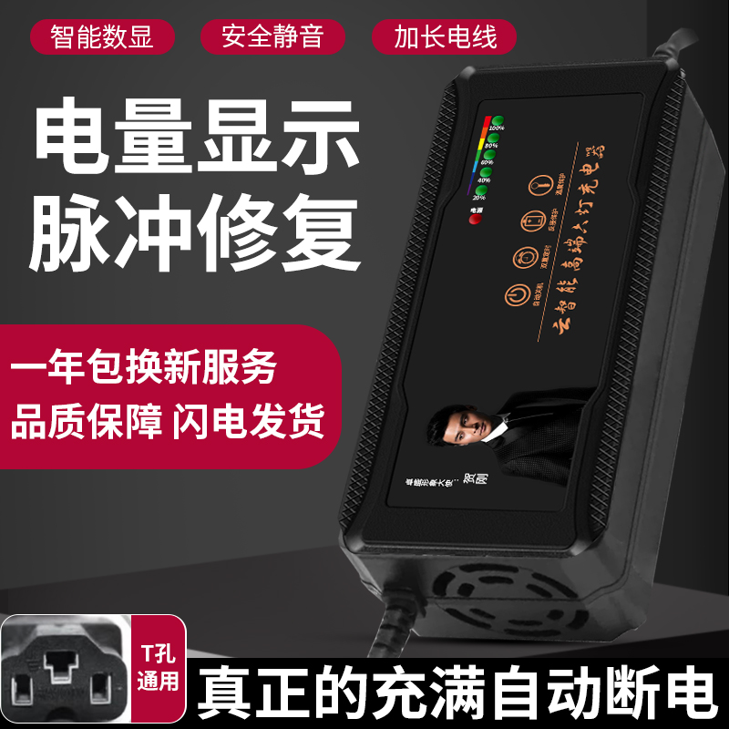 自动断电适用于踏浪电动车电瓶充电器48V12AH60V20AH72V30AH40AH5