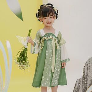 汉服女童唐装2022新款儿童礼服襦裙女孩连衣裙古装超仙宝宝春装潮