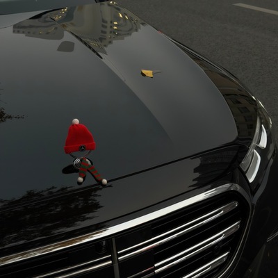 可爱圣诞帽子节日氛围摆件围巾