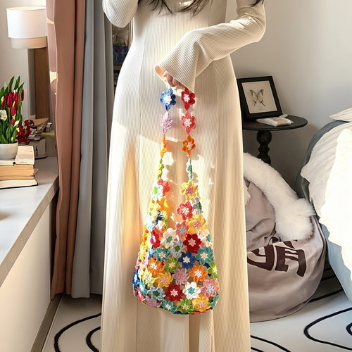 【春日繁花】花朵编织包手工diy