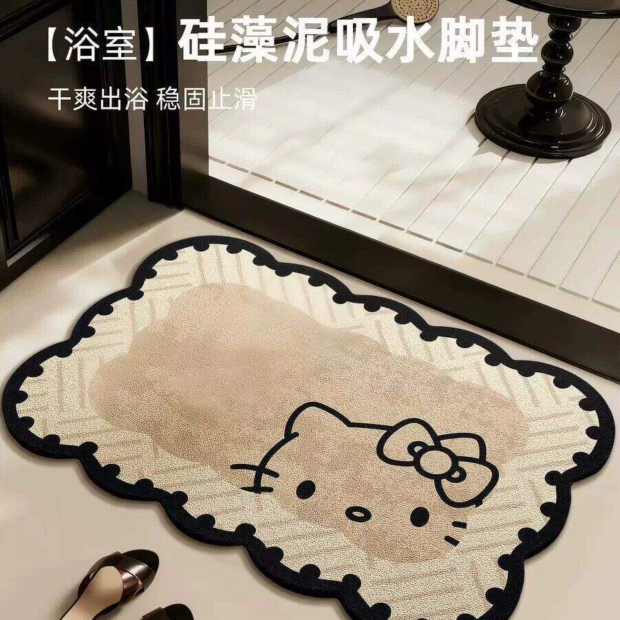 卡通硅藻泥浴室地垫家用卫生间厕所门口吸水速干垫防滑耐脏脚垫