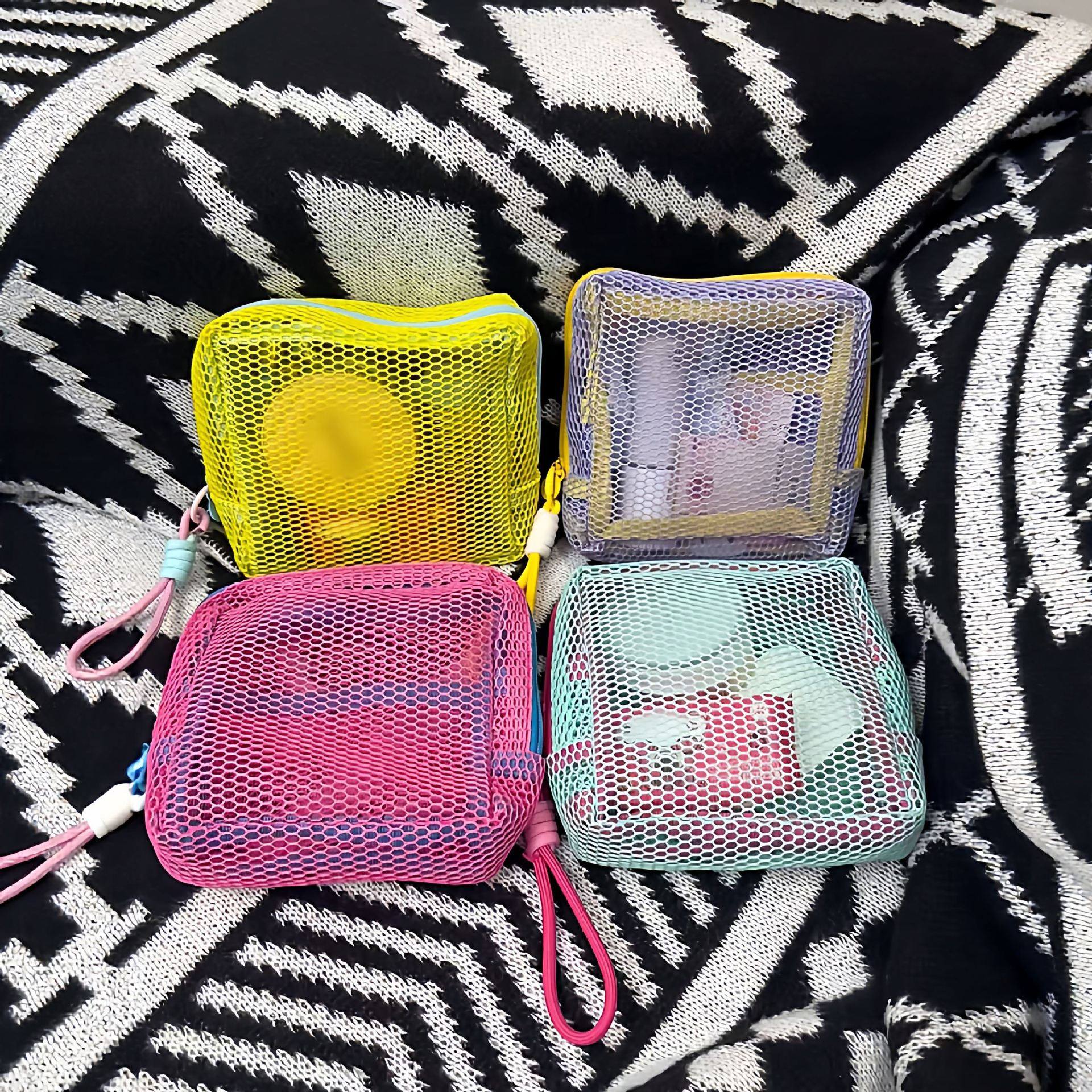 多巴胺化妆包创意大容量可携式旅行网纱化妆品收纳包数据线整理包,收纳整理,化妆包,淘宝优惠券,粉丝福利购,淘宝优惠卷