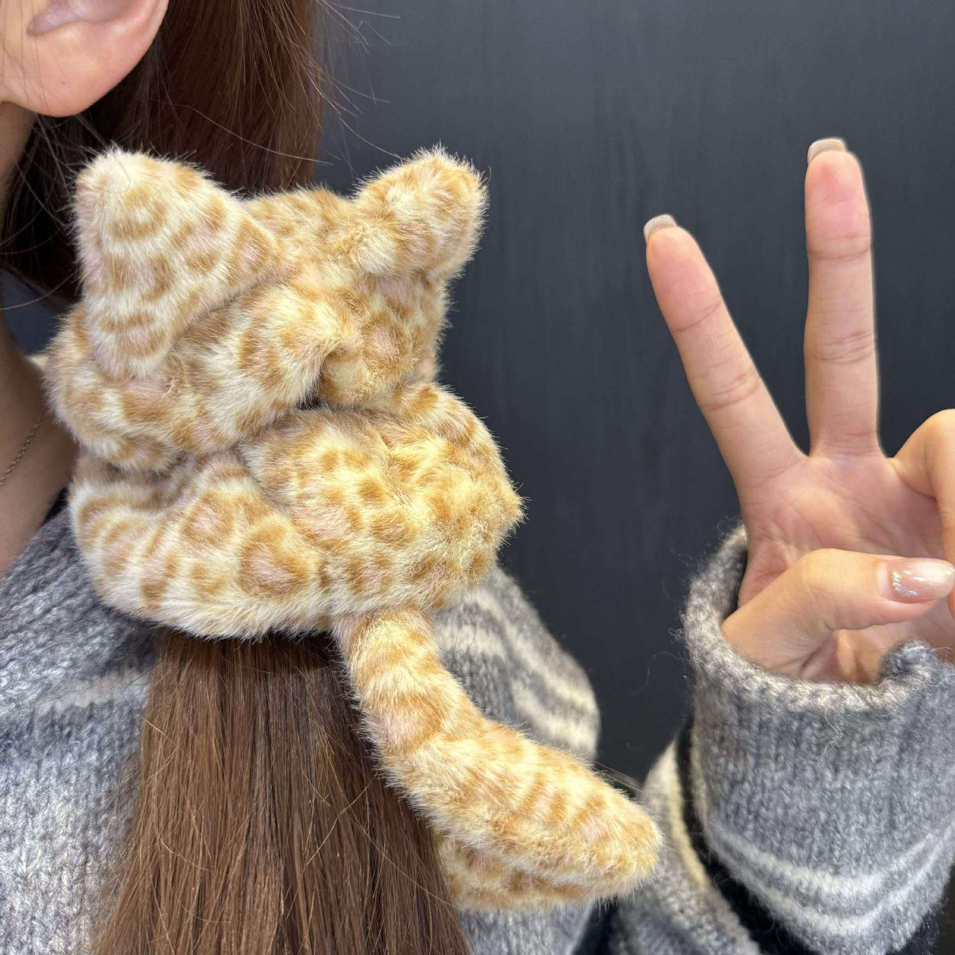 立体豹纹小猫发圈马尾丸子头绳发饰卡通毛绒大肠发圈心头饰,宠物/宠物食品及用品,发饰/头饰,淘宝优惠券,粉丝福利购,淘宝优惠卷