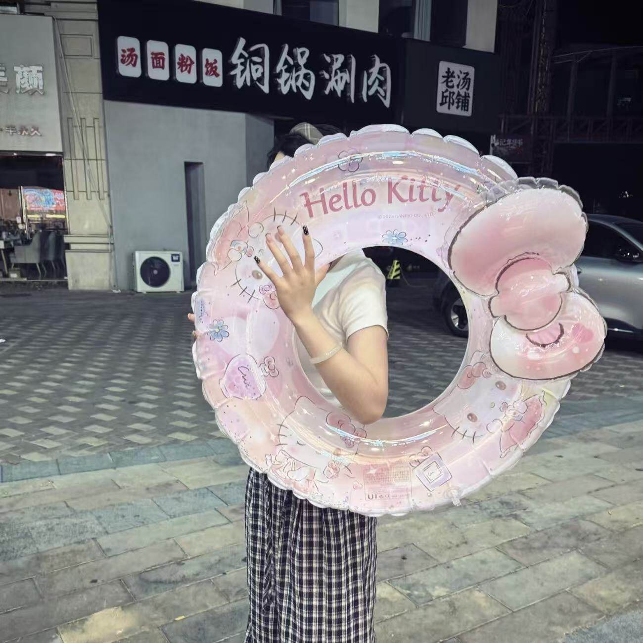 哈喽kitty泳圈儿童成人泳圈充气防侧翻腋下救生圈式游泳
