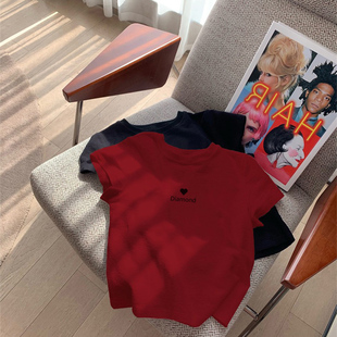 女童纯棉短袖t恤夏季夏款儿童帅气时髦中大童速干衣男童红色上衣