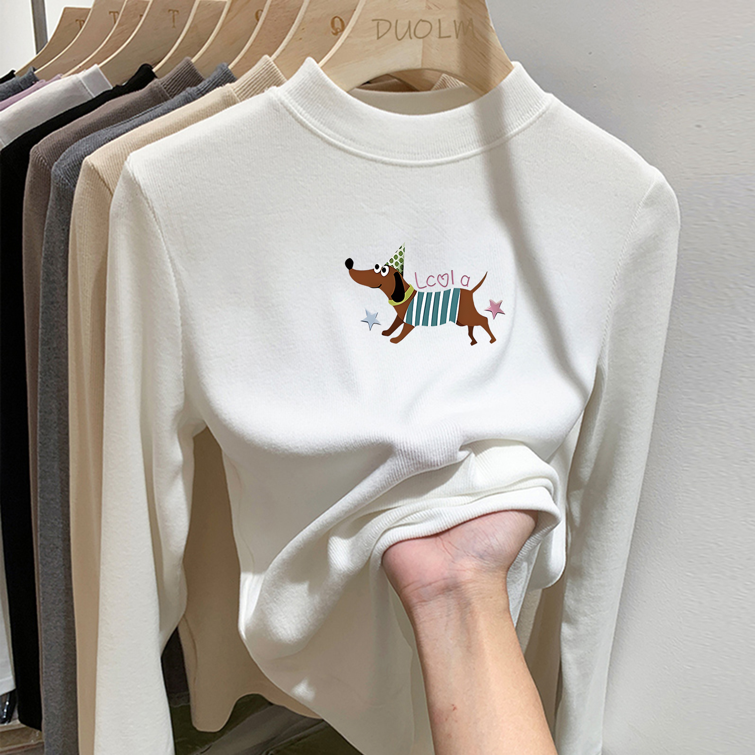 【卡通印花】女大童腊肠狗打底衫