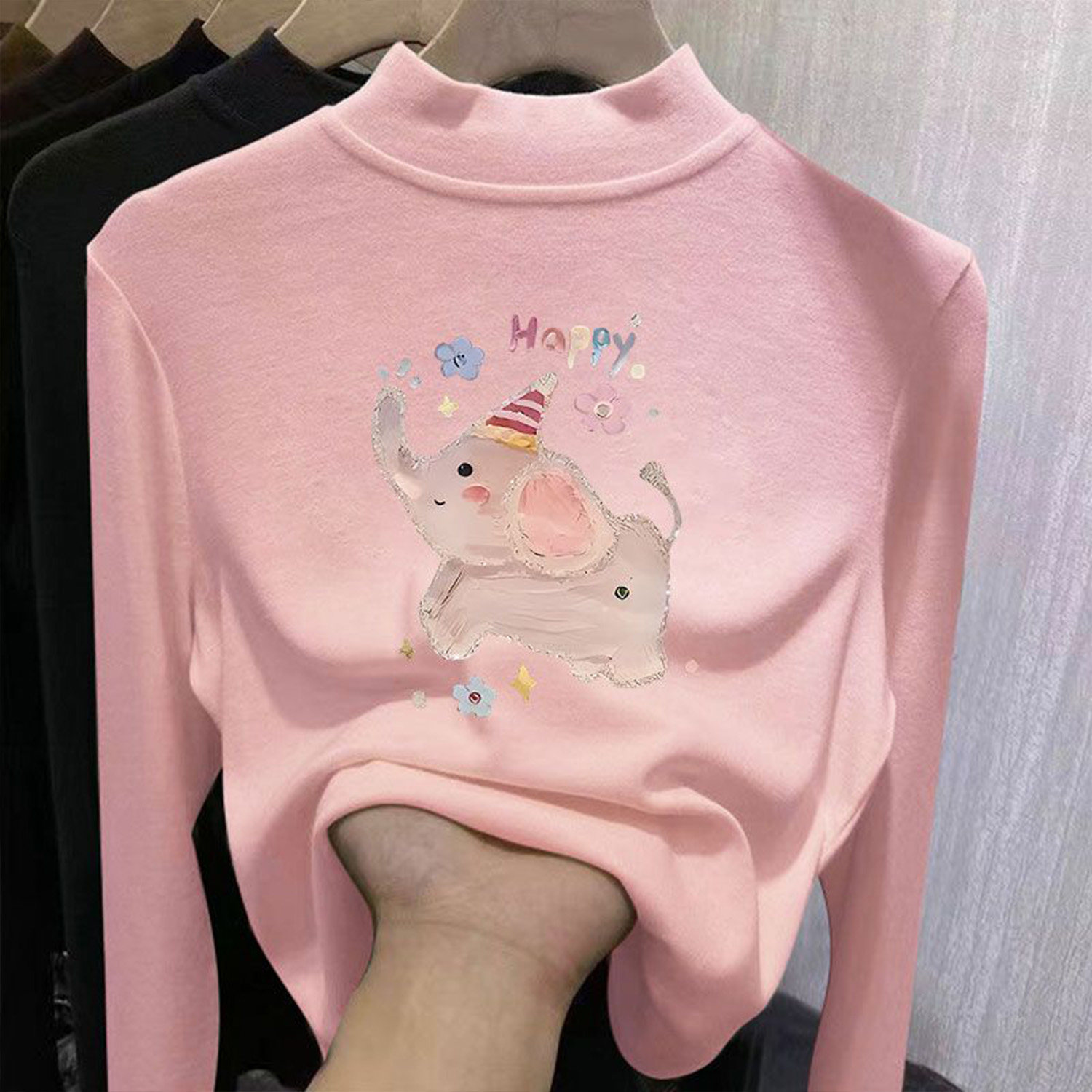 儿童德绒半高领长袖t恤秋冬款女童发热磨毛打底衫内搭男童上衣服,童装/婴儿装/亲子装,T恤,淘宝优惠券,粉丝福利购,淘宝优惠卷