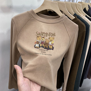 新款 2025秋冬装 秋衣女大童洋气上衣服 内搭长袖 儿童加厚德绒打底衫