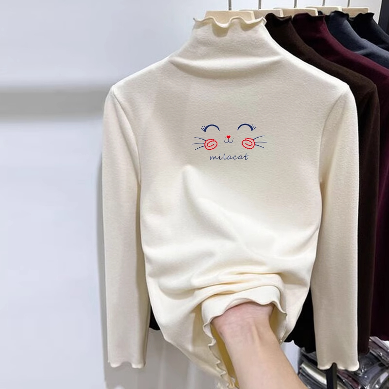 【女童TOP店】德绒半高领打底衫