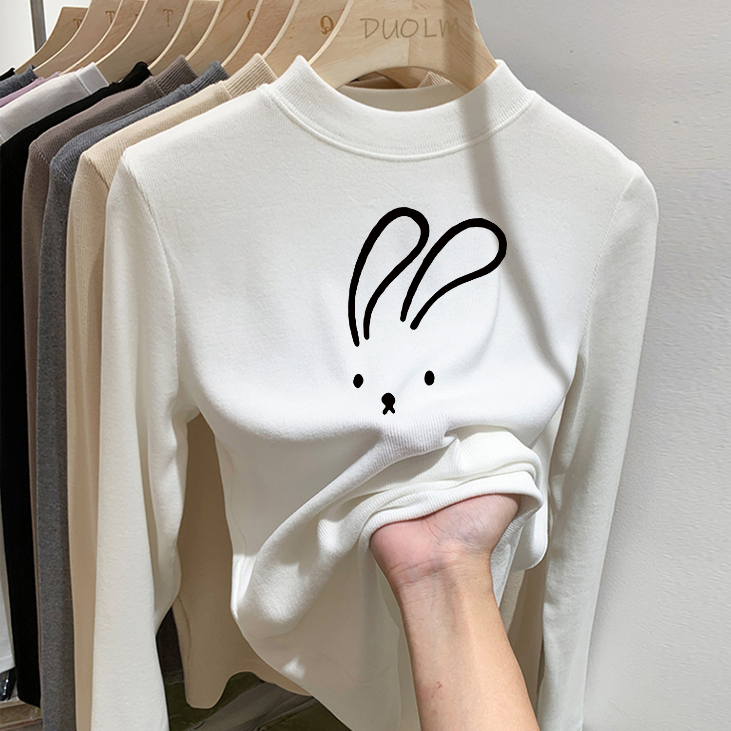 女大童德绒打底衫内搭长袖秋冬装韩版秋衣中小儿童半高领加厚上衣