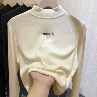 秋衣半高领中大儿童男童上衣服 加厚长袖 女童德绒打底衫 内搭秋冬装