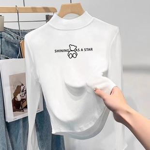 女大童德绒打底衫内搭秋冬装2026新款儿童半高领磨毛加厚短款上衣