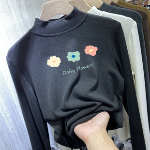 女童双面德绒打底衫内搭秋冬加厚半高领中大儿童男童保暖上衣黑色