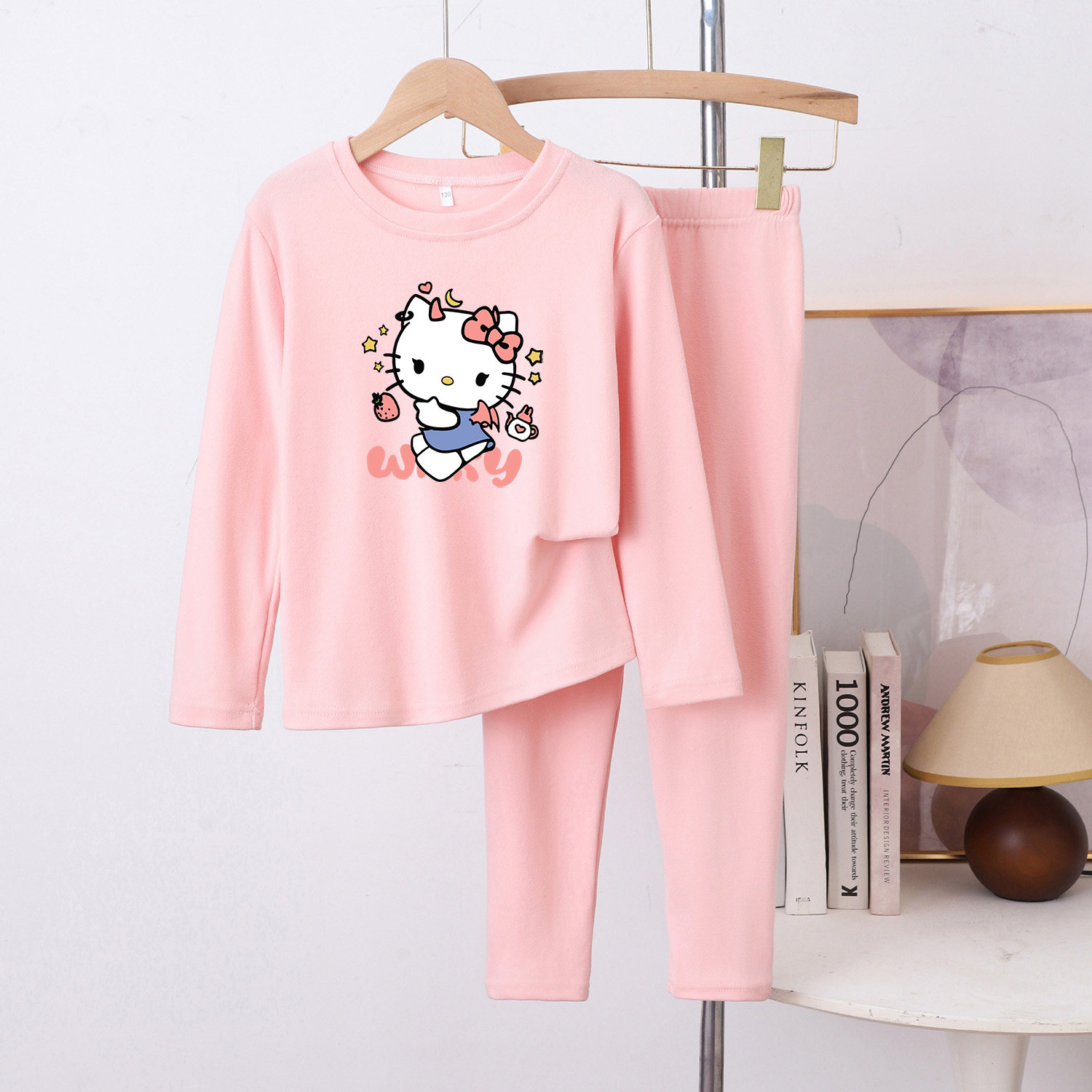 女童德绒睡衣套装秋冬加厚儿童洋气kt猫家居服宝宝秋衣秋裤两件套,童装/婴儿装/亲子装,家居服套装,淘宝优惠券,粉丝福利购,淘宝优惠卷