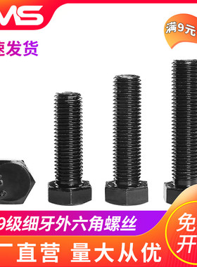 12.9级细牙外六角幼牙螺栓M6M8M10M12M14M16M18M20M24高强度螺丝/