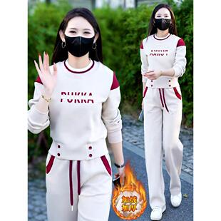 ROUMIKL2025秋冬新款休闲运动服套装女洋气印花设计感卫衣宽松裤