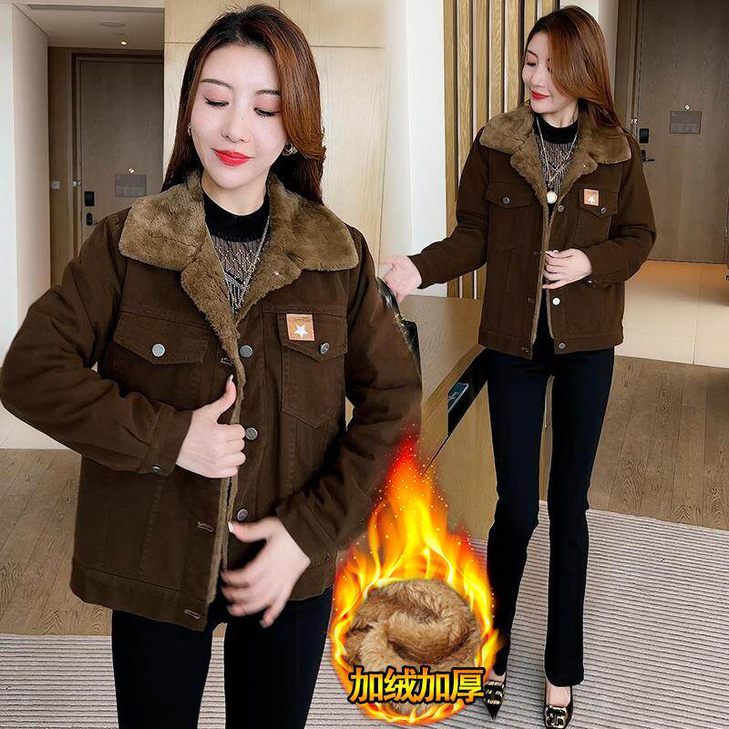 ROUMIKL高级通勤无帽短款外套女2025冬季爆款加绒加厚韩版夹克上