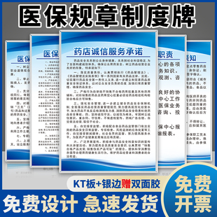 医保管理制度医保定点药店医疗机构管理规章政策宣传栏诊所购药流程买药方法指导说明上墙贴KT标识牌标志标牌