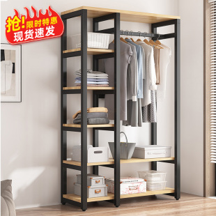 衣柜家用卧室简易组装 开放式 衣柜子出租房用经济型全钢架金属衣橱