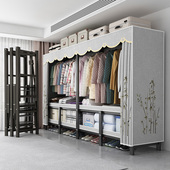 折叠免安装 衣柜家用卧室加粗加厚全钢架简易布衣柜出租房结实耐用
