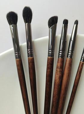 细光锋羊毛化妆刷眼部套装动物毛化妆师专用高级眼影鼻影刀锋眉刷