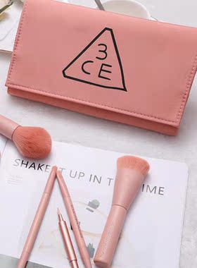 现货樱花粉色3CE化妆刷7支套装软毛全套刷子樱花粉腮红散粉眼影刷