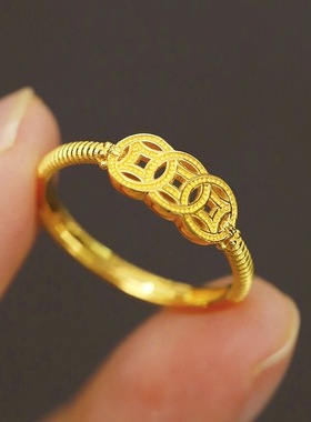 999纯金戒指24k黄金戒指有钱在手