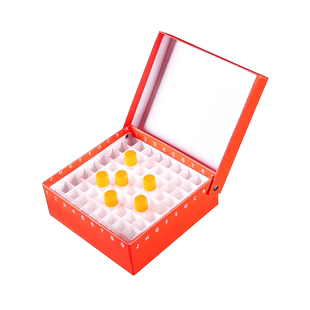 纸质冷冻盒81格 翻盖冻存盒 多色可选 连盖81孔纸盒 放1.8ml/2ml冷冻管管 一个包邮 实验室耗材 器材
