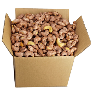 带皮大腰果仁1000g盐焗散装原味炭烧紫皮坚果零食5斤干果越南干货