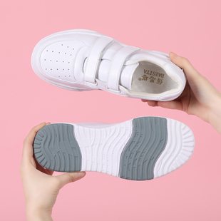 增高软底不累脚白色医护单鞋 佰思塔真皮魔术贴护士鞋 女春秋新款