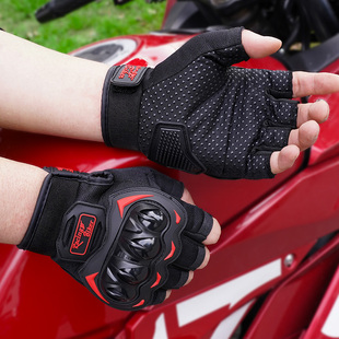 电动车骑行手套半指男生夏季透气防摔摩托车手套女机车骑行防护