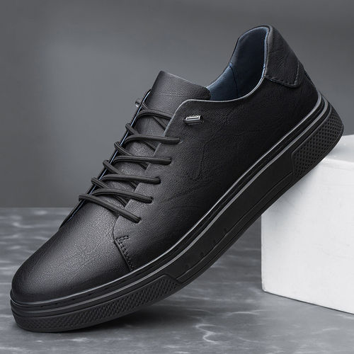 男士真皮一脚蹬透气软底板鞋