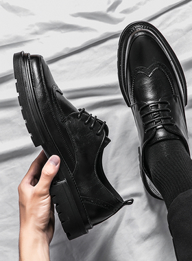 皮鞋男英伦风商务正装男士休闲增高西装黑色伴郎结婚新郎鞋